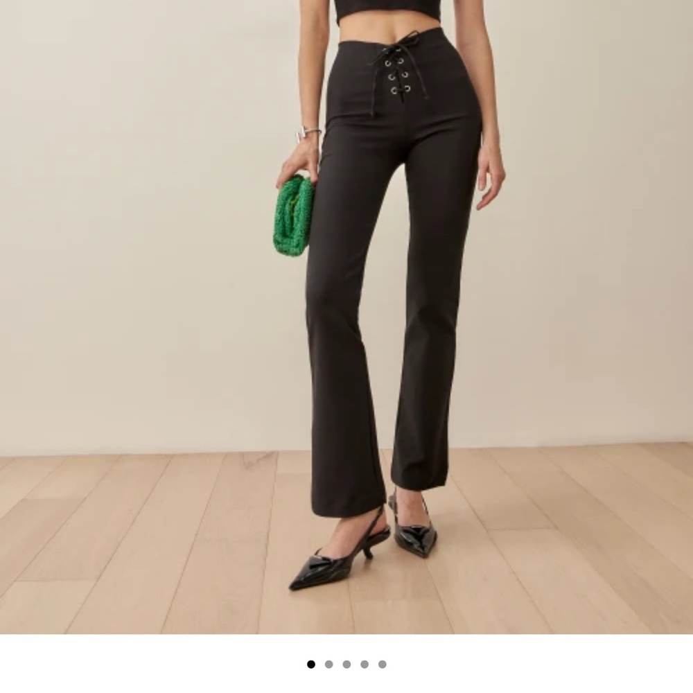 NET-A-PORTER Len pants - black lace up pants